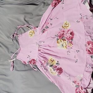 Girl's pink floral summer dress